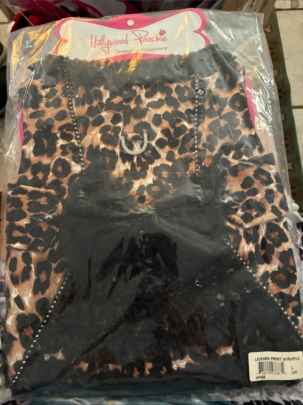 Leopard Print pet jacket - Black & Brown